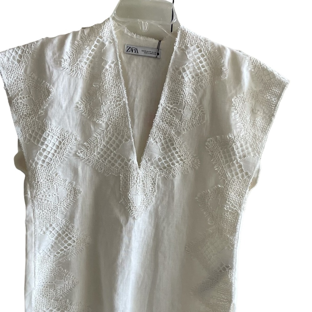 Zara lace embroidered tunic top size XS - Picture 7 of 7